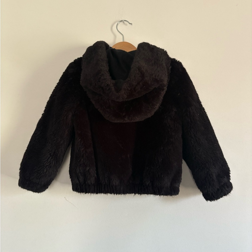 Cozy Black Faux Fur Kids Jacket - Picture 2 of 3